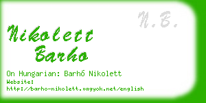 nikolett barho business card