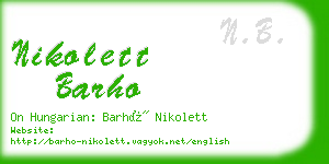 nikolett barho business card